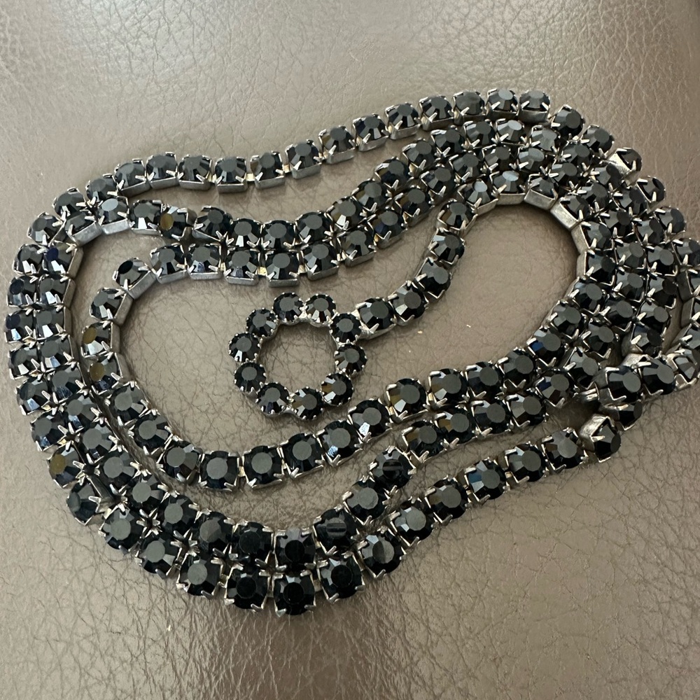 Elegant Unique Vintage Black Rhinestone Belt